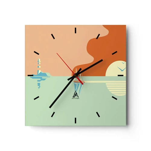 Nástěnné hodiny - Dokonalá mořská krajina - 40x40 cm