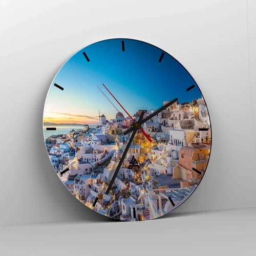 Nástěnné hodiny - Esence Řecka - 40x40 cm