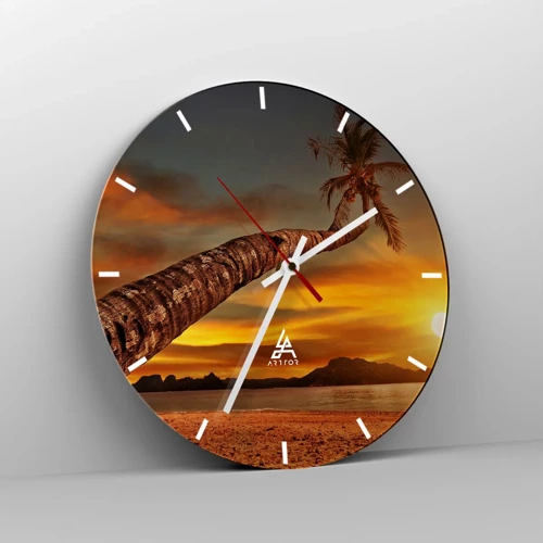 Nástěnné hodiny - Exotické prázdniny, karibské dobrodružství - 40x40 cm