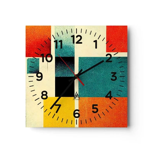 Nástěnné hodiny - Geometrická abstrakce – dobrá energie - 30x30 cm