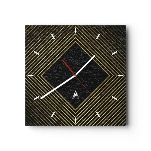 Nástěnné hodiny - Geometrie ve stylu glamour - 30x30 cm