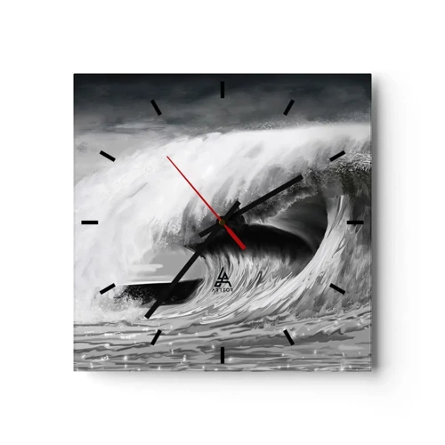 Nástěnné hodiny - Hněv oceánu - 30x30 cm
