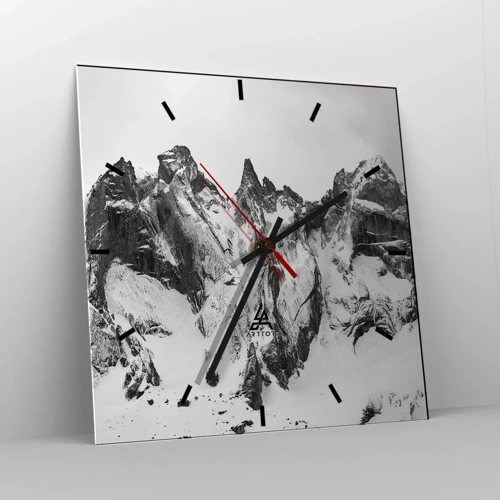 Nástěnné hodiny - Hrozivý žulový hřeben - 40x40 cm