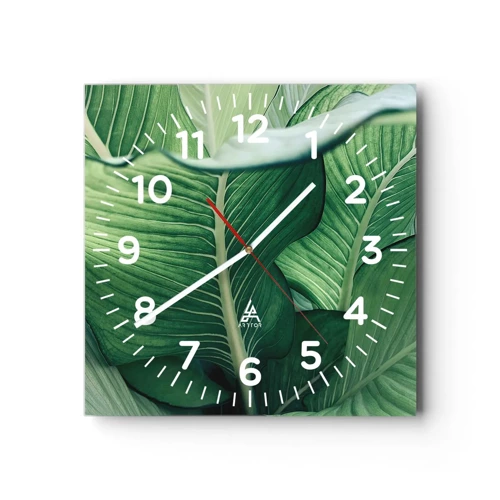 Nástěnné hodiny - Intenzivně zelený život - 30x30 cm