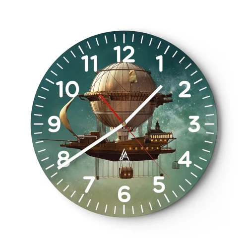 Nástěnné hodiny - Julius Verne zdraví - 40x40 cm