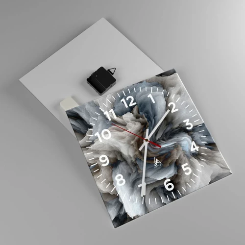 Nástěnné hodiny - Kámen a květ - 30x30 cm
