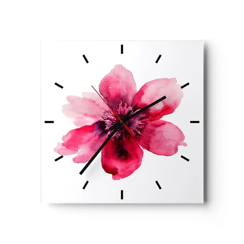 Nástěnné hodiny - Karmínový voňavý polibek - 30x30 cm