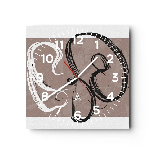 Nástěnné hodiny - Kompozice – hledání úplnosti - 30x30 cm