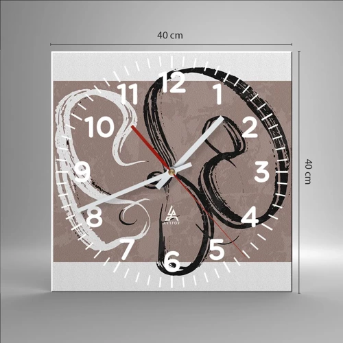 Nástěnné hodiny - Kompozice – hledání úplnosti - 40x40 cm