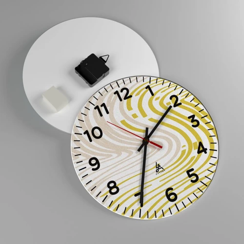 Nástěnné hodiny - Kompozice s mírným ohybem - 30x30 cm