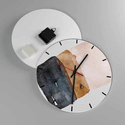 Nástěnné hodiny - Kompozice zemitých barev - 30x30 cm