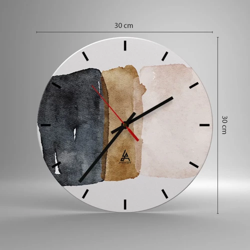 Nástěnné hodiny - Kompozice zemitých barev - 30x30 cm
