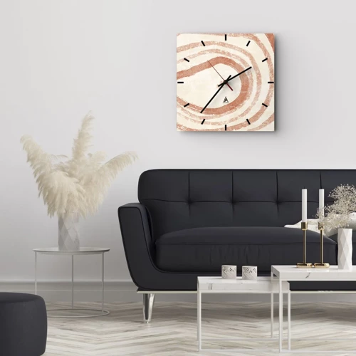 Nástěnné hodiny - Korálové kruhy – kompozice - 30x30 cm