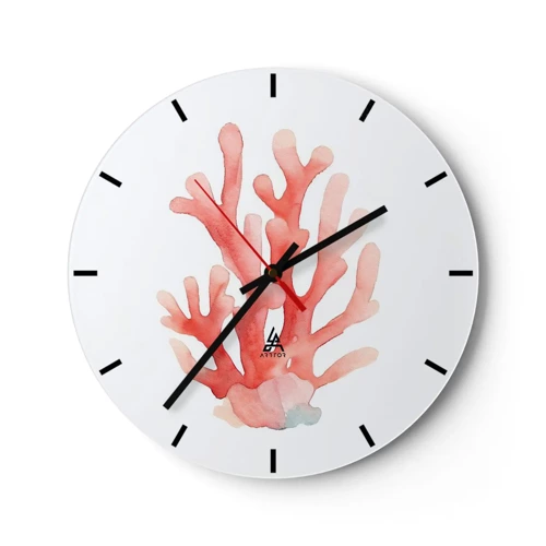 Nástěnné hodiny - Korálový korál - 30x30 cm