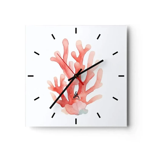 Nástěnné hodiny - Korálový korál - 40x40 cm