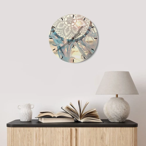 Nástěnné hodiny - Krajkový totem - 30x30 cm