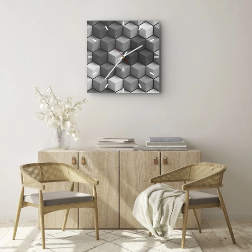Nástěnné hodiny - Kubistické puzzle - 30x30 cm