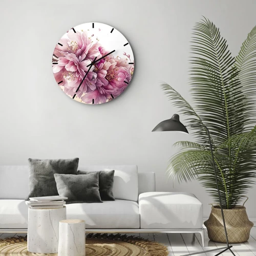 Nástěnné hodiny - Květ kvetoucí třešně - 30x30 cm