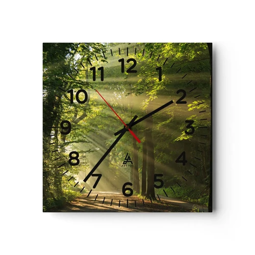 Nástěnné hodiny - Lesní okamžik - 40x40 cm
