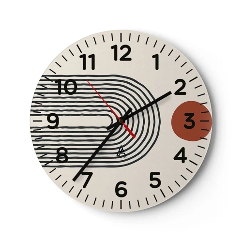 Nástěnné hodiny - Magnetismus tvarů a barev - 30x30 cm