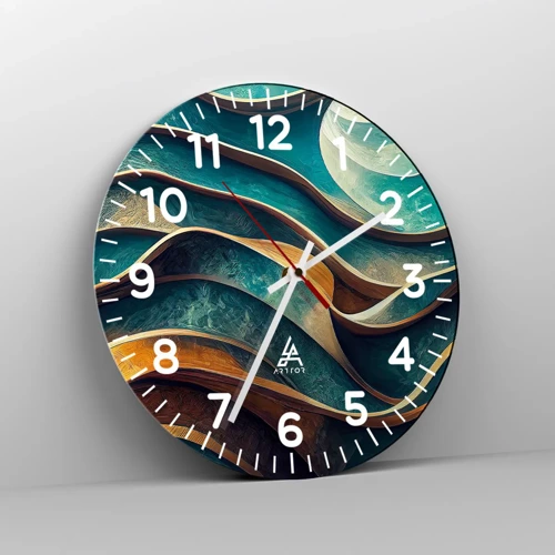Nástěnné hodiny - Meandry modré - 30x30 cm