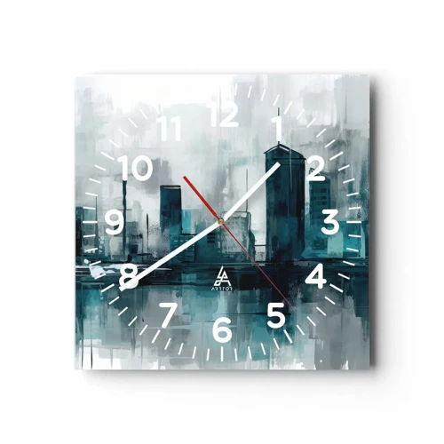 Nástěnné hodiny - Město v barvě deště - 30x30 cm