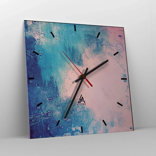 Nástěnné hodiny - Modrá objetí - 40x40 cm
