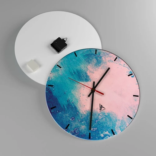 Nástěnné hodiny - Modrá objetí - 40x40 cm