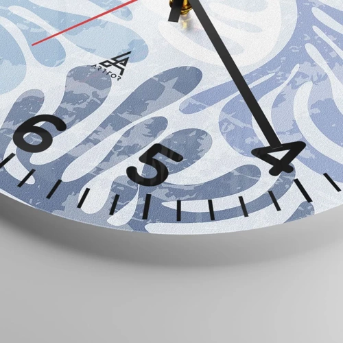 Nástěnné hodiny - Modré kapradí - 30x30 cm