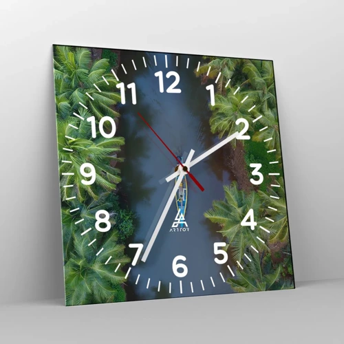 Nástěnné hodiny - Na tropické stezce - 40x40 cm