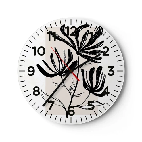 Nástěnné hodiny - Náčrtek pro herbář - 30x30 cm
