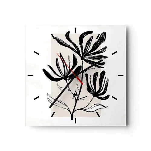 Nástěnné hodiny - Náčrtek pro herbář - 40x40 cm