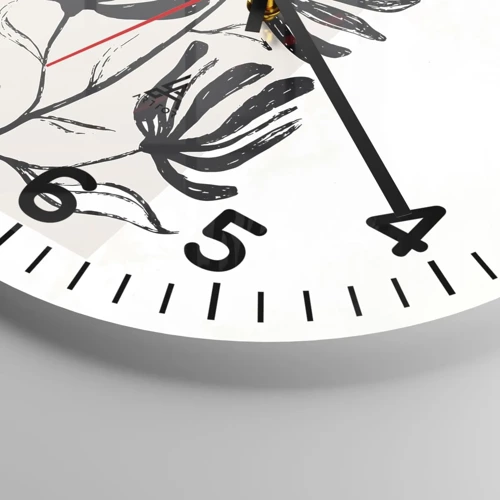 Nástěnné hodiny - Náčrtek pro herbář - 40x40 cm