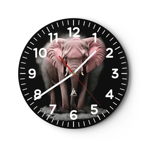 Nástěnné hodiny - Nemysli na růžového slona! - 40x40 cm