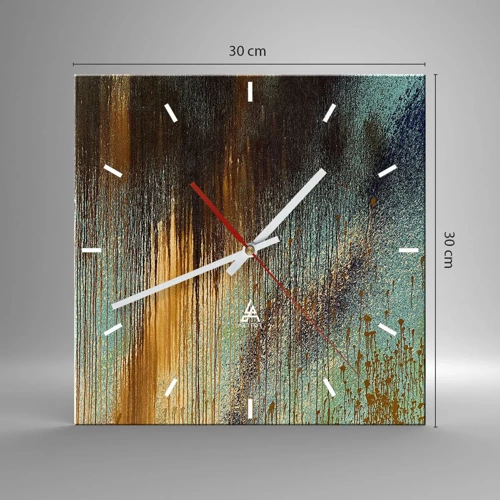 Nástěnné hodiny - Nenáhodná barevná kompozice - 30x30 cm