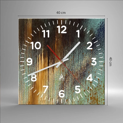 Nástěnné hodiny - Nenáhodná barevná kompozice - 40x40 cm