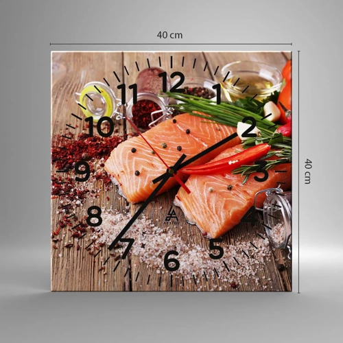 Nástěnné hodiny - Norské dobrodružství v kuchyni - 40x40 cm
