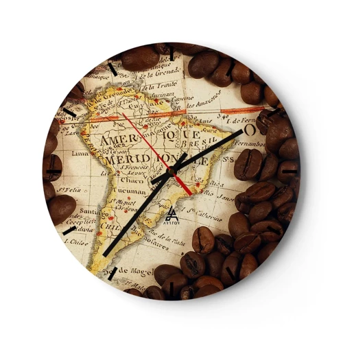 Nástěnné hodiny - Odkud je nejlepší káva? - 30x30 cm