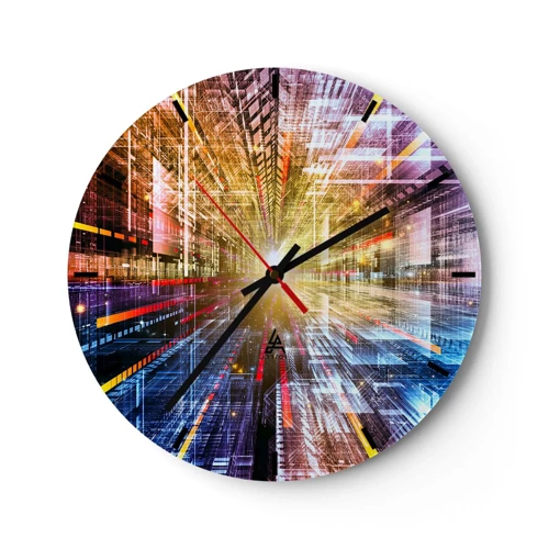 Nástěnné hodiny - Osvětlená chodba - 30x30 cm