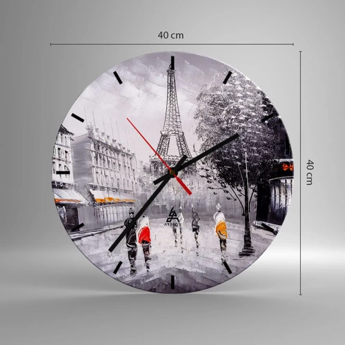 Nástěnné hodiny - Pařížská procházka - 40x40 cm