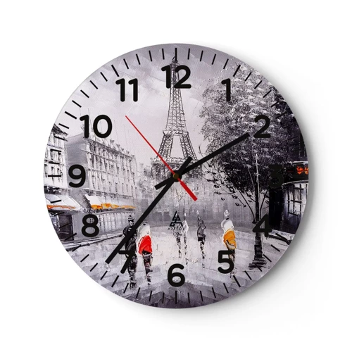 Nástěnné hodiny - Pařížská procházka - 40x40 cm