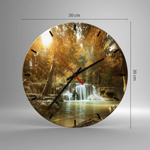 Nástěnné hodiny - Parkový vodopád - 30x30 cm