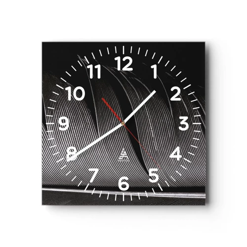 Nástěnné hodiny - Peří – nádherná konstrukce - 40x40 cm