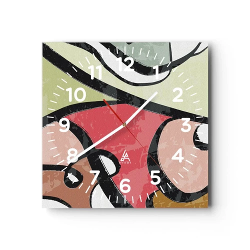 Nástěnné hodiny - Piruety uprostřed barev - 30x30 cm