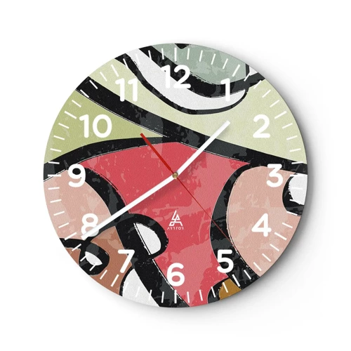 Nástěnné hodiny - Piruety uprostřed barev - 40x40 cm
