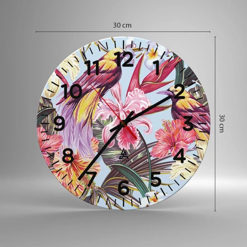 Nástěnné hodiny - Plátky a pírka - 30x30 cm