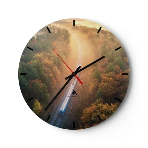 Nástěnné hodiny - Podzimní cesta - 30x30 cm