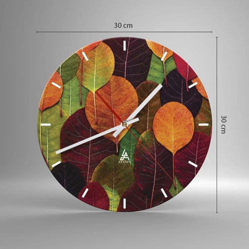 Nástěnné hodiny - Podzimní mozaika - 30x30 cm