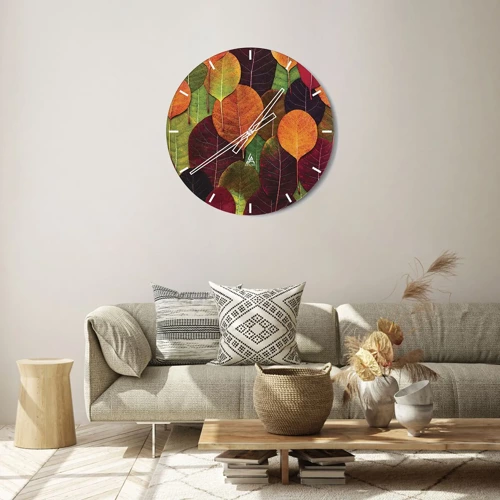 Nástěnné hodiny - Podzimní mozaika - 30x30 cm