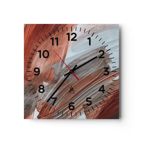 Nástěnné hodiny - Podzimní větrná abstrakce - 40x40 cm